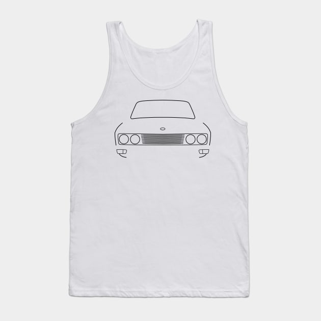 Sunbeam Rapier 1970s classic British car black outline graphic Tank Top by soitwouldseem